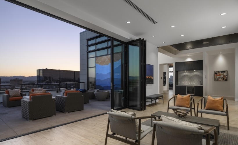 a salon with a rooftop lounge